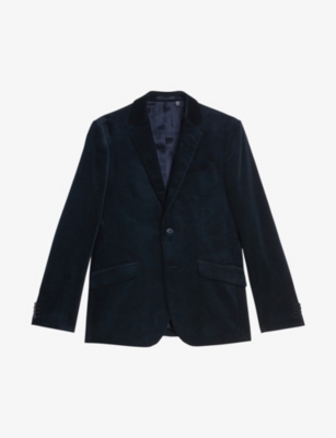TED BAKER TED BAKER MENS NAVY DURHAMJ SLIM-FIT SINGLE-BREASTED CORDUROY SUIT JACKET 