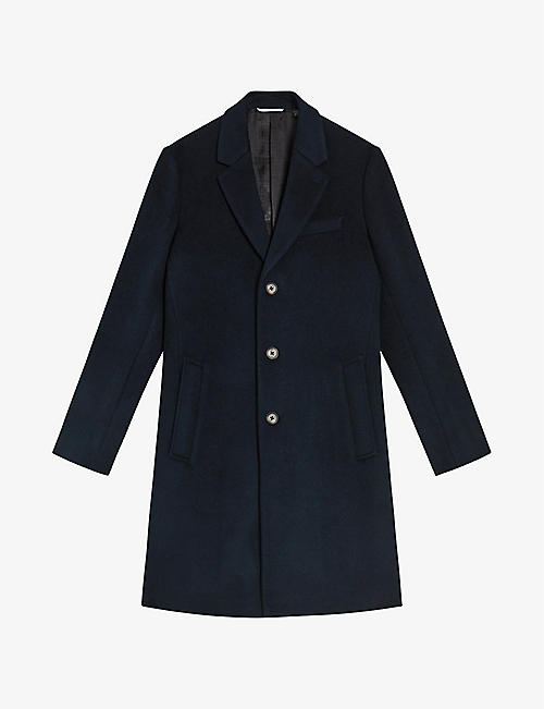 TED BAKER: Rueby slim-fit single-breasted wool-blend coat