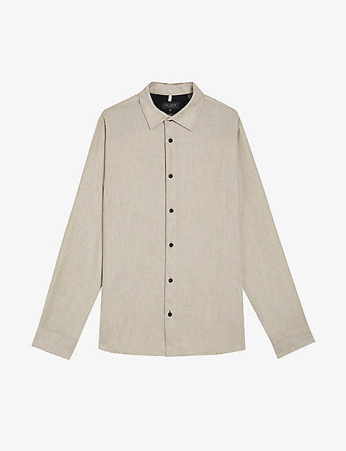 TED BAKER: Narni regular-fit long-sleeve twill shirt
