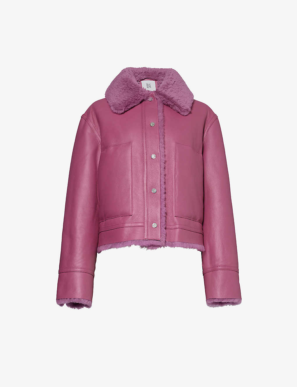 Anne Vest Beth Leather Jacket With Shearling Lining In Pink