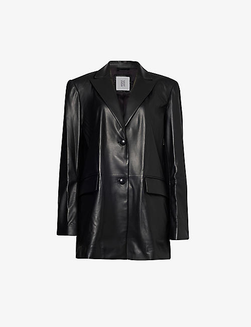 ANNE VEST: Kenna single-breasted leather blazer