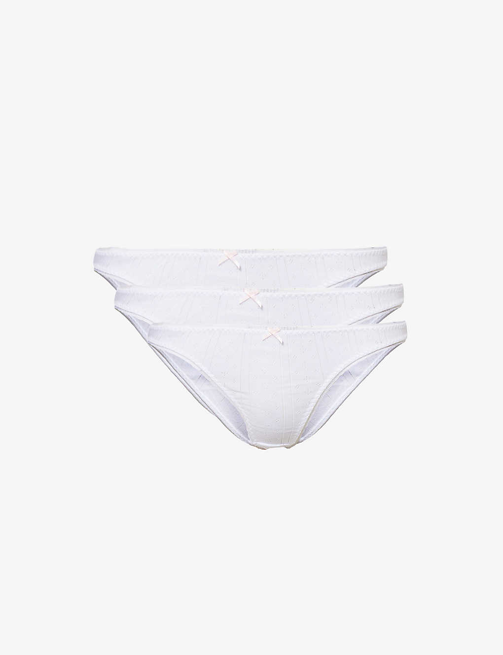 Cou Cou Intimates Womens White The High Rise Organic-cotton Briefs Pack Of Three