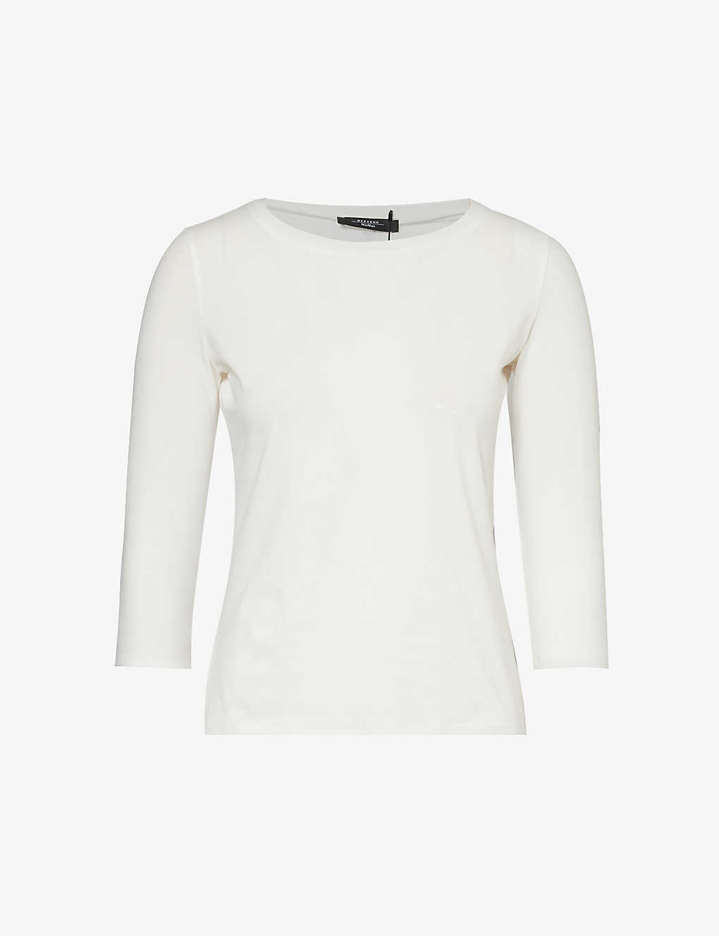 Shop Weekend Max Mara A Round-neck Stretch-cotton T-shirt In White