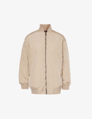 Shop Weekend Max Mara Women's Clay Norel Quilted Shell Bomber Jacket In Cream