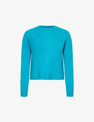 Weekend Max Mara Womens Turquoise Scatola Relaxed-fit Cashmere Jumper In Blue