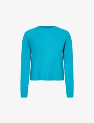 Shop Weekend Max Mara Women's Turquoise Scatola Relaxed-fit Cashmere Jumper In Blue