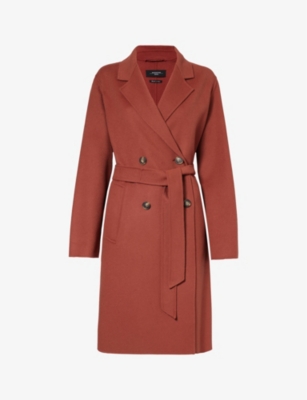 Shop Weekend Max Mara Women's Rust Flirt Double-breasted Wool-blend Coat In Red