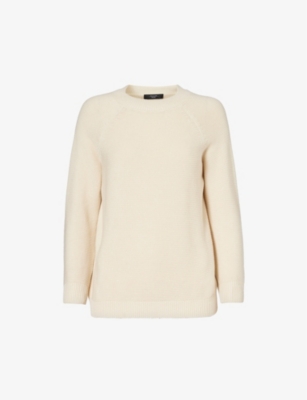 Shop Weekend Max Mara Linz Striped Cotton Jumper In Ivory