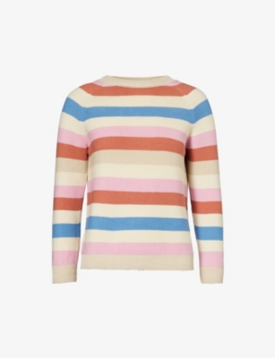 Weekend Max Mara Womens Multicolour Linz Striped Cotton Jumper In Multicolour