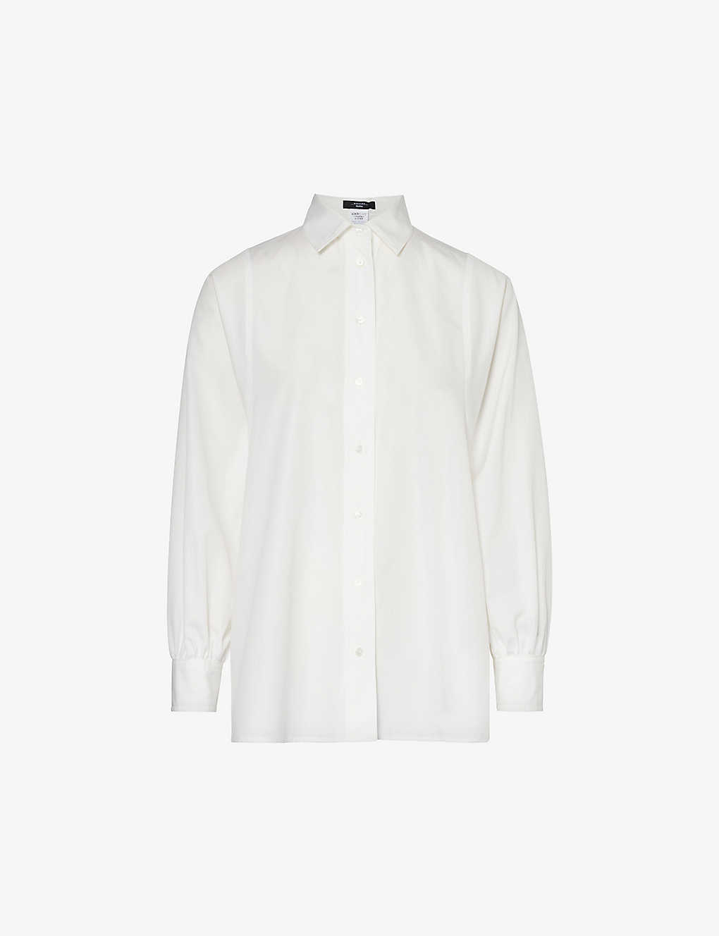 Shop Weekend Max Mara Womens Optical White Fufy Regular-fit Cotton Shirt