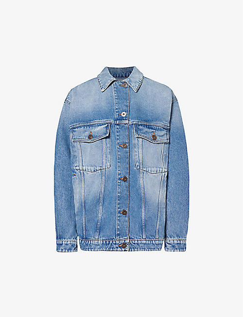 WEEKEND MAX MARA: Faded-wash relaxed-fit denim jacket
