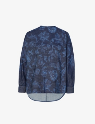 WEEKEND MAX MARA: Albio floral-pattern denim shirt