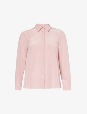 Weekend Max Mara Womens Pink Geo Semi-sheer Silk Shirt