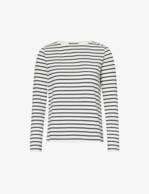 Weekend Max Mara Womens Navy Erasmo Striped Cotton T-shirt In Navy