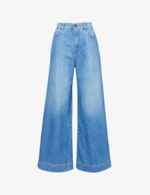 WEEKEND MAX MARA: Vega faded-wash wide-leg high-rise jeans