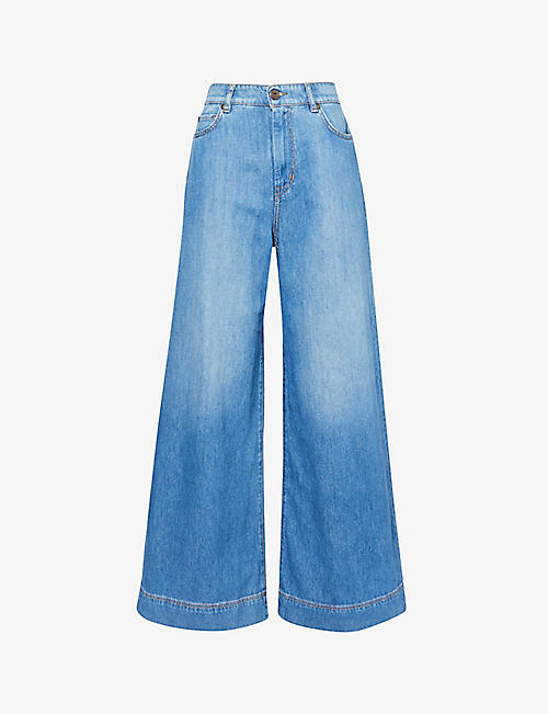 WEEKEND MAX MARA: Vega faded-wash wide-leg high-rise jeans