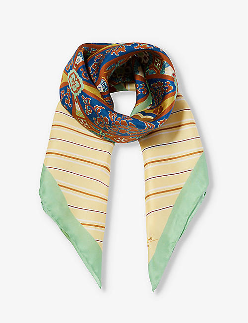 WEEKEND MAX MARA: Siam floral-pattern silk scarf