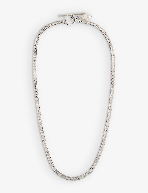 WEEKEND MAX MARA: Trofeo rhinestone-embellished metal necklace