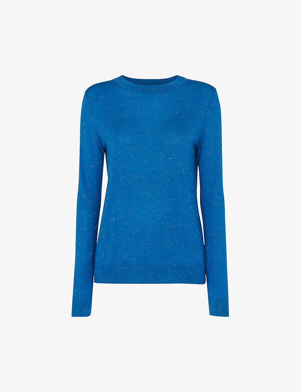 Whistles Womens Blue Annie Sparkle Long-sleeve Woven Jumper