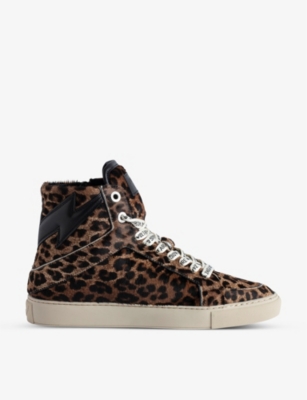ZADIG & VOLTAIRE ZADIG&VOLTAIRE WOMENS HERITAGE FLASH LEOPARD-PRINT LEATHER HIGH-TOP TRAINERS
