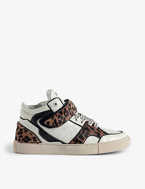 ZADIG&VOLTAIRE: Flash leopard-print leather mid-top trainers