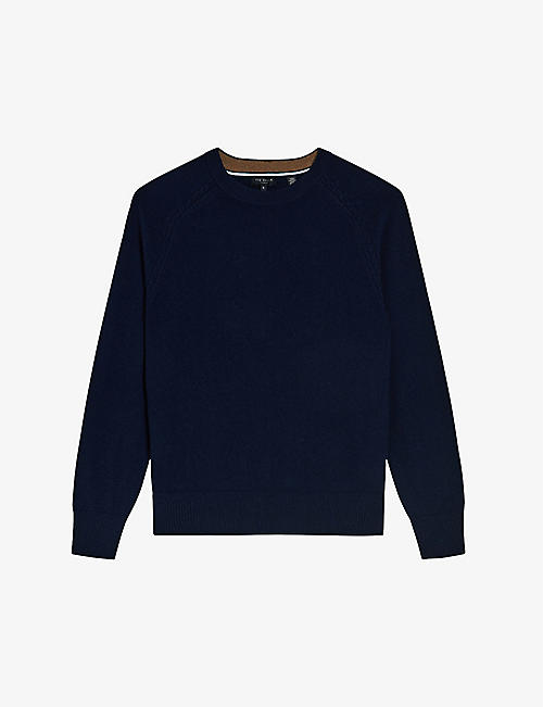 TED BAKER: Glant crew-neck cable-knit cashmere jumper