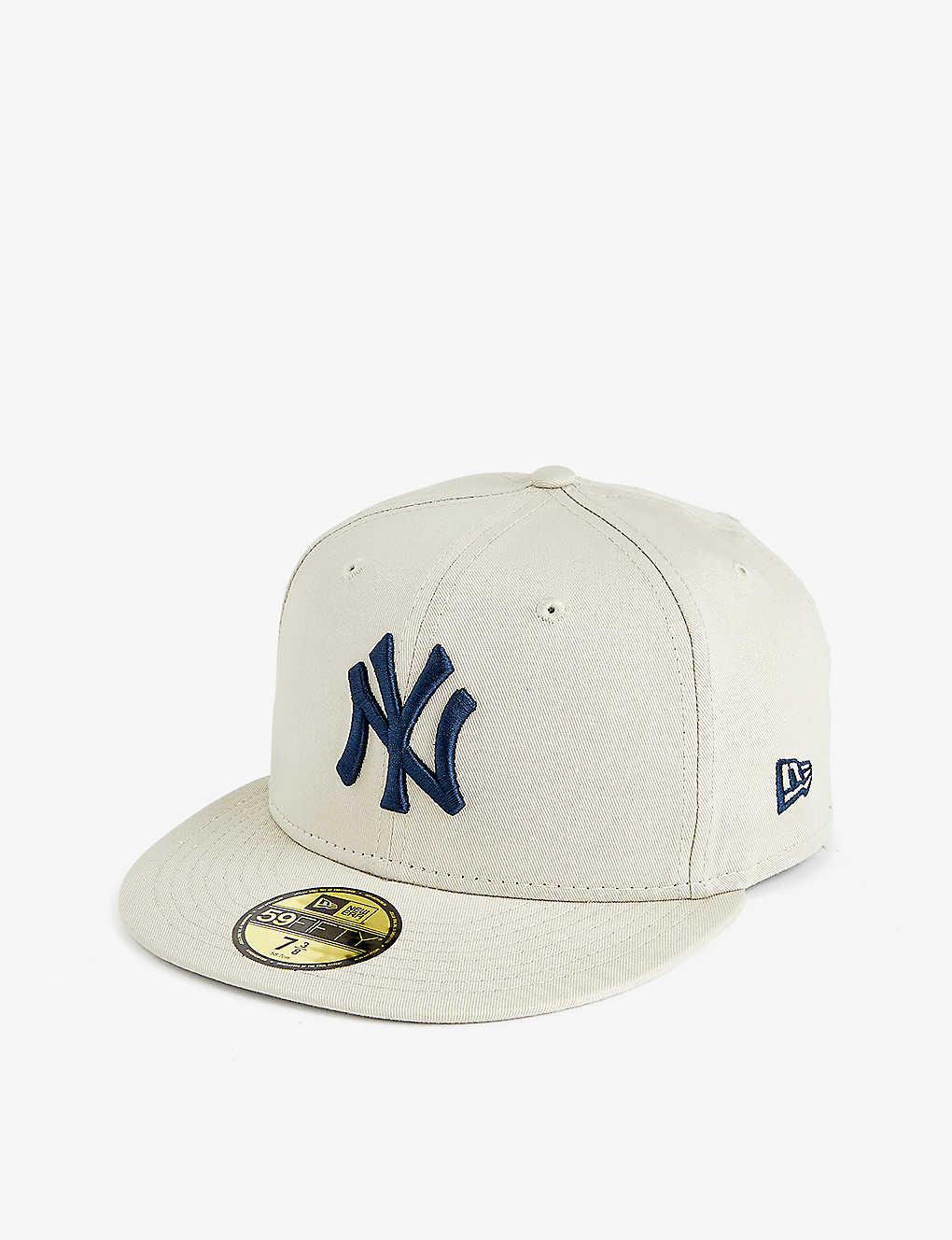 New Era Mens Stone 59fifty New York Yankees Brand-embroidered Cotton Cap In Cream