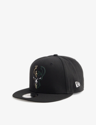 New Era Milwaukee Bucks Split-logo 9fifty Cotton Cap In Black