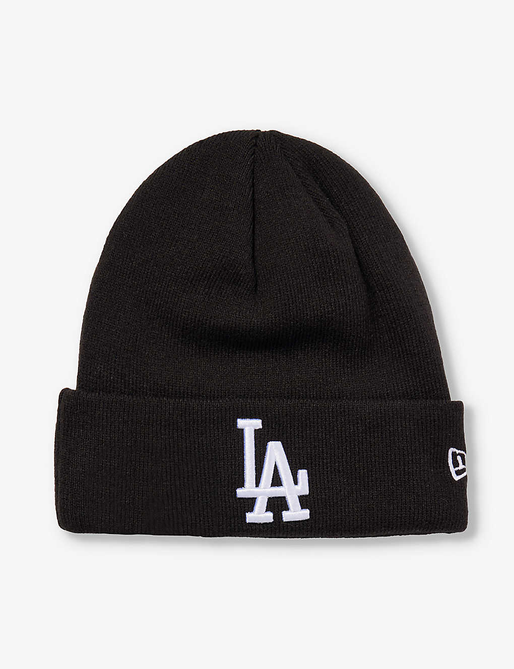 New Era Mens Black La Lakers Logo-embroidered Knitted Beanie
