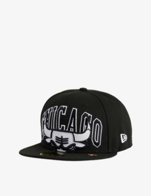 Shop New Era Men's Black 59fifty Bulls Logo-embroidered Woven Baseball Cap