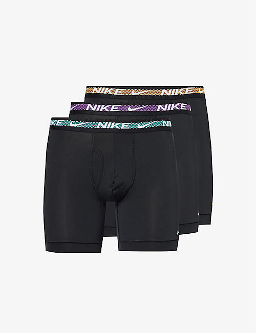 NIKE: Ultra Stretch branded-waist pack of three stretch recycled-polyester boxers