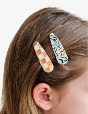Shop Mimi & Lula Jazzy Assorted-print Pack Of Four Hair Clips In Multi