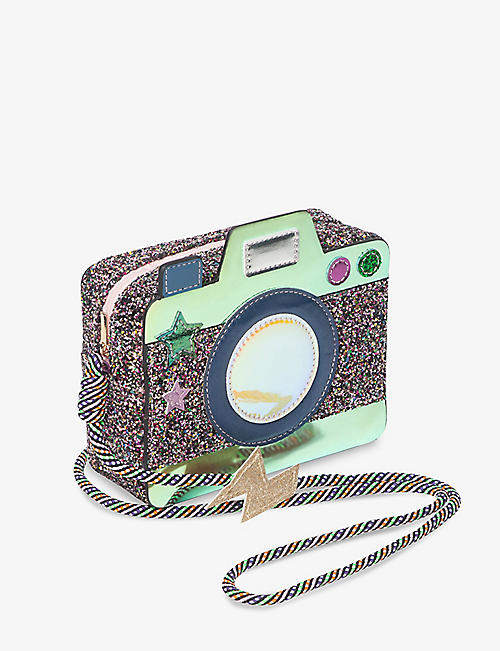 MIMI & LULA: Kids' Camera glitter-embellished cross-body bag
