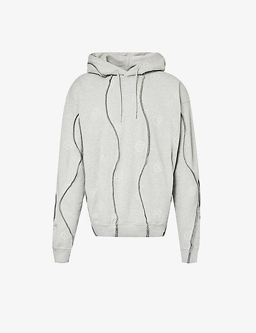 MARTINE ROSE: Wobble exposed-seams cotton-knit hoody