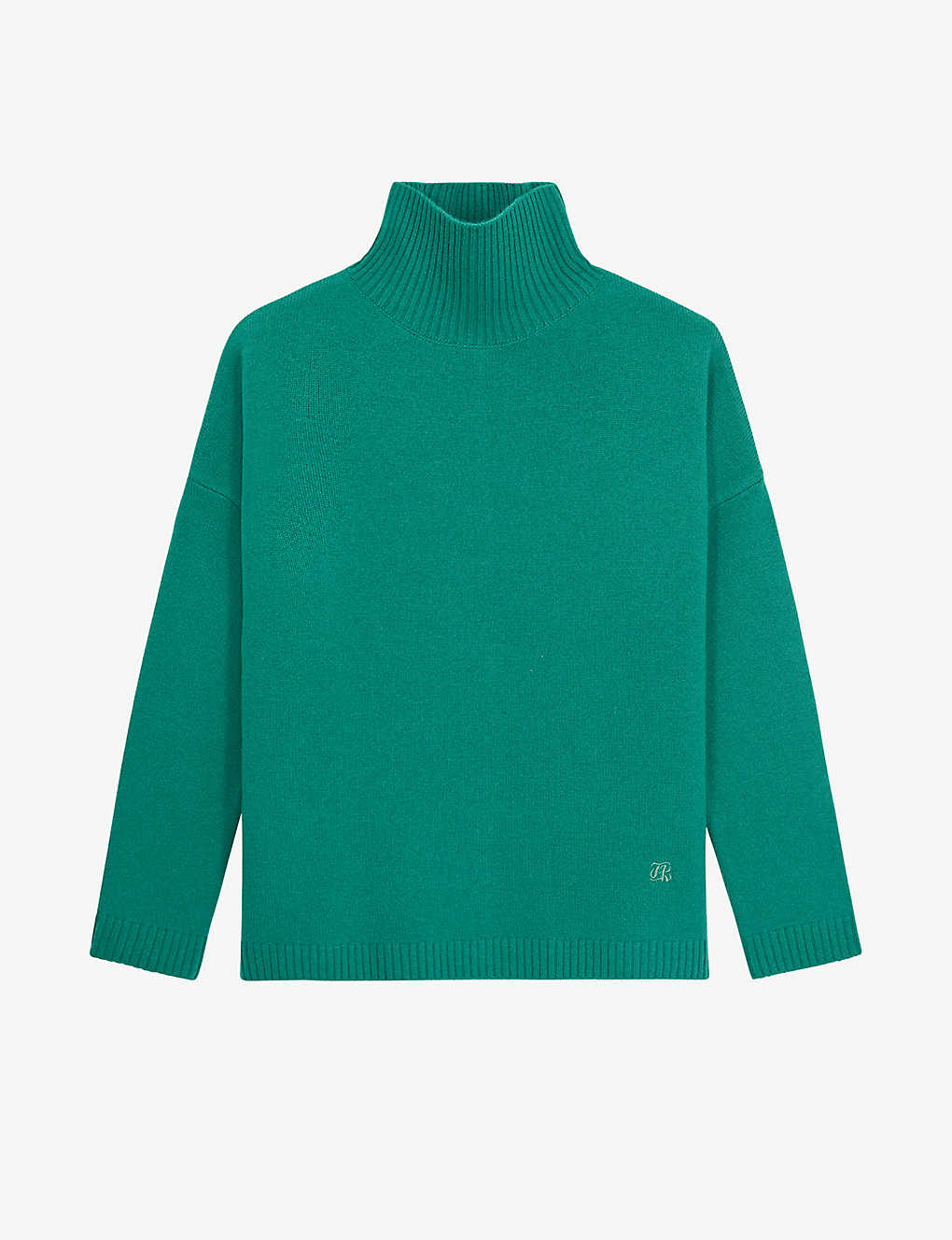 THE KOOPLES THE KOOPLES WOMENS GREEN TURTLE-NECK RELAXED-FIT STRETCH CASHMERE-BLEND JUMPER