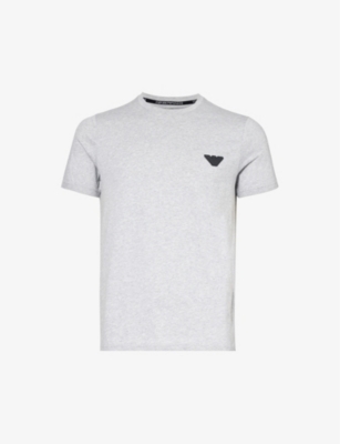 EMPORIO ARMANI Crewneck brand logo cotton jersey T shirt