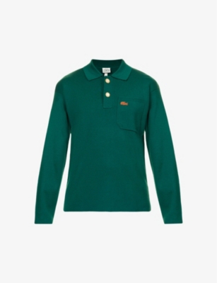 LACOSTE Le FLEUR x Lacoste brand appliqu regular fit wool