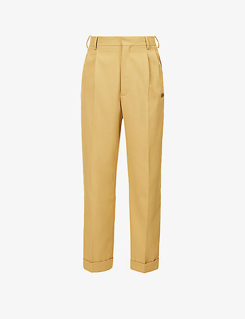 LACOSTE: Le FLEUR* x Lacoste pleated regular-fit woven trousers