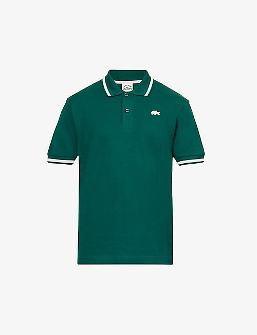 LACOSTE: Le FLEUR* x Lacoste brand-patch regular-fit cotton-piqué polo shirt