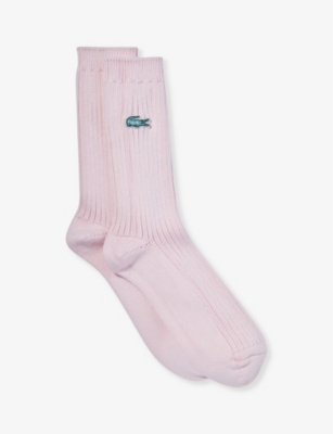 Lacoste Men's Nidus Bis Le Fleur* X Logo-embroidered Stretch-cotton Blend Socks