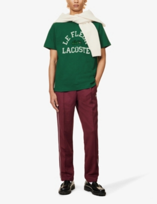 Shop Lacoste Men's Swing Le Fleur* X Logo-print Cotton-jersey T-shirt In Green