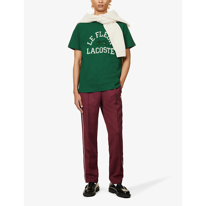 Shop Lacoste Le Fleur* X  Logo-print Cotton-jersey T-shirt In Green