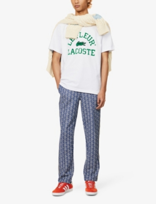 Shop Lacoste Men's White Le Fleur* X Logo-print Cotton-jersey T-shirt