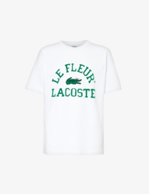 LACOSTE: le FLEUR* x Lacoste logo-print cotton-jersey T-shirt