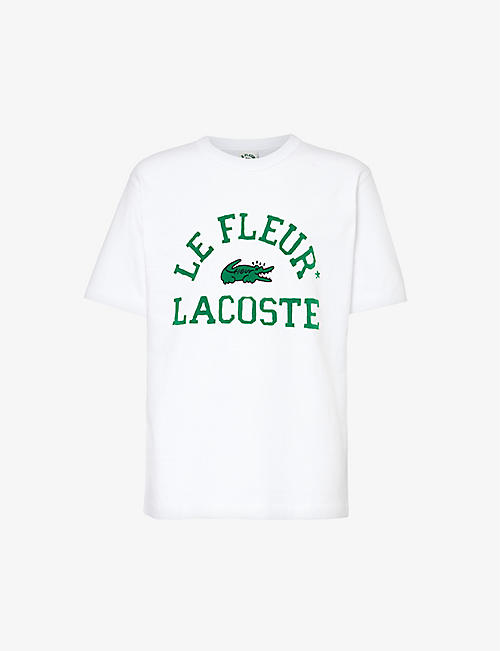 LACOSTE: le FLEUR* x Lacoste logo-print cotton-jersey T-shirt