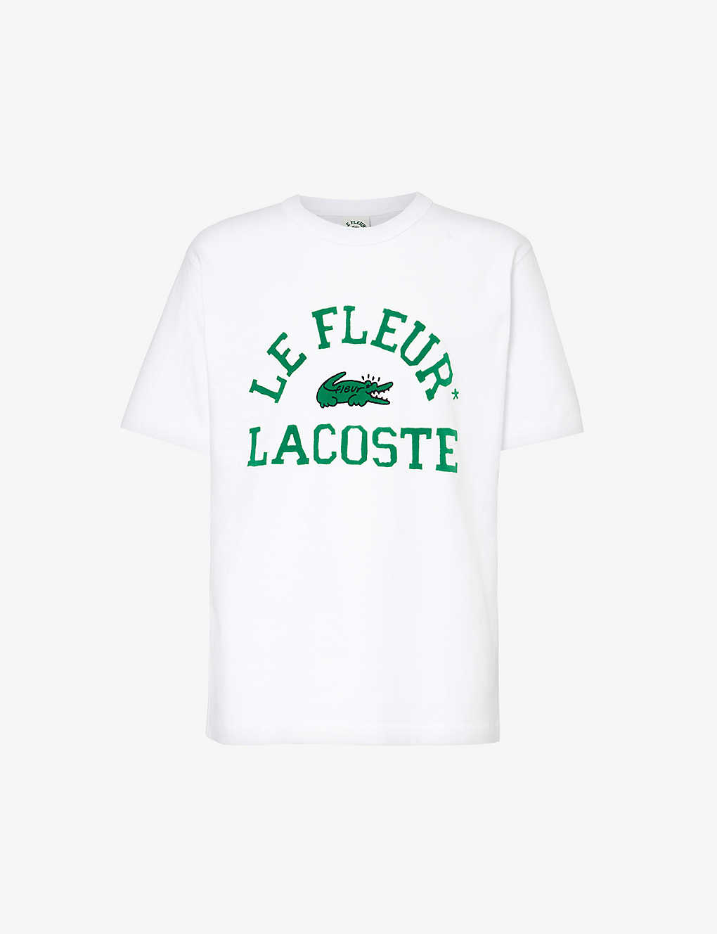 Shop Lacoste Le Fleur* X  Logo-print Cotton-jersey T-shirt In White