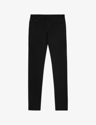 Shop Reiss Men's Black Jet Slim-fit Stretch-denim Jeans