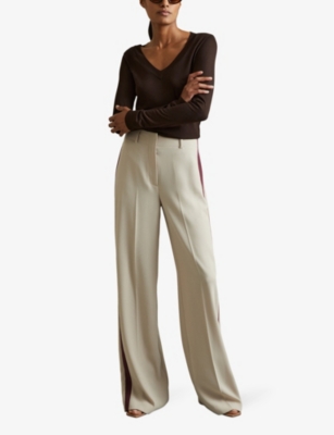 REISS: Brady V-neck fine-knit top