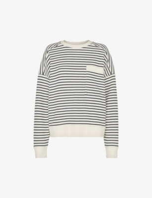 WHISTLES: Relaxed-fit stripe cotton sweatshirt