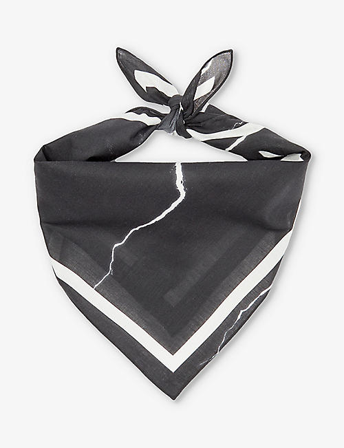 GIVENCHY: Eclaire lightening-print cotton scarf